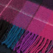 Edinburgh 100% Lambswool Scarf Mixed Check - Magenta/Black - Heritage Of Scotland - MIXED CHECK - MAGENTA/BLACK