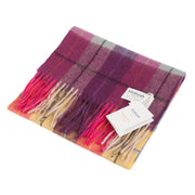 Edinburgh 100% Lambswool Scarf Multi Windowpane - Ginger/Plum - Heritage Of Scotland - MULTI WINDOWPANE - GINGER/PLUM