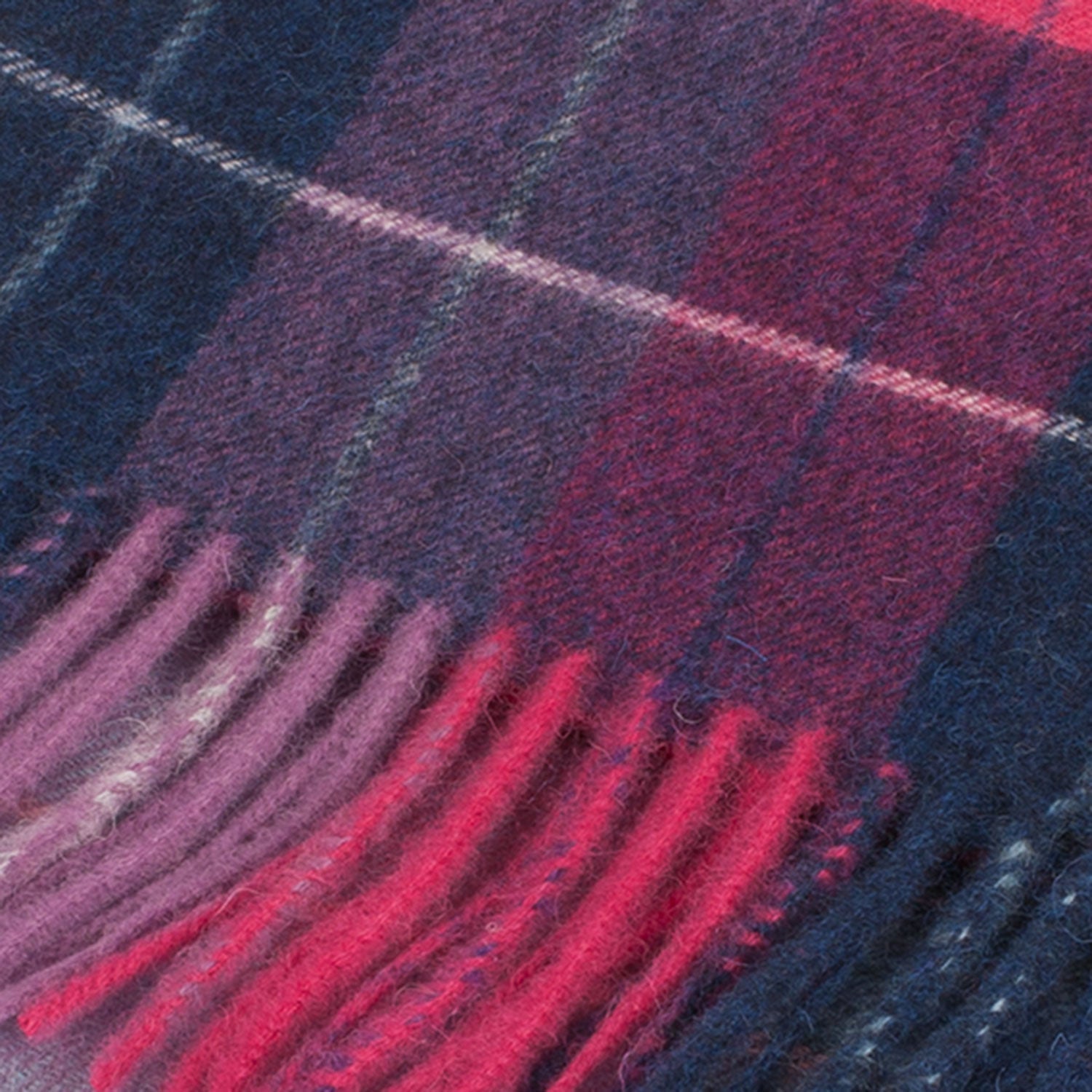 Edinburgh 100% Lambswool Scarf Multi Windowpane - Navy/Pink - Heritage Of Scotland - MULTI WINDOWPANE - NAVY/PINK