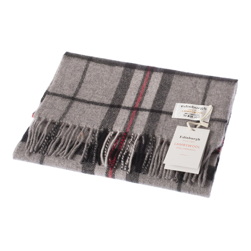 Edinburgh 100% Lambswool Scarf Thomson Grey - Heritage Of Scotland - THOMSON GREY