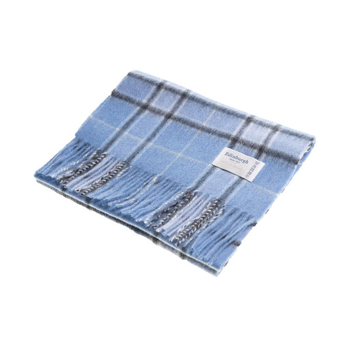 Edinburgh 100% Lambswool Tartan Scarf Baby Blue Check - Heritage Of Scotland - BABY BLUE CHECK