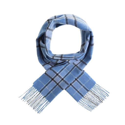 Edinburgh 100% Lambswool Tartan Scarf Baby Blue Check - Heritage Of Scotland - BABY BLUE CHECK