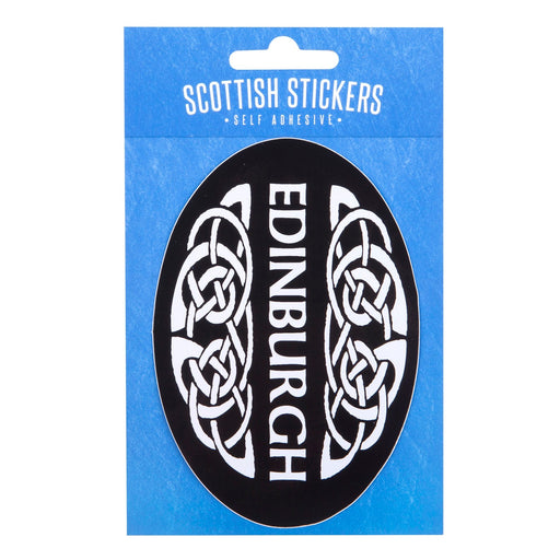 Edinburgh Black Oval Sticker - Heritage Of Scotland - N/A