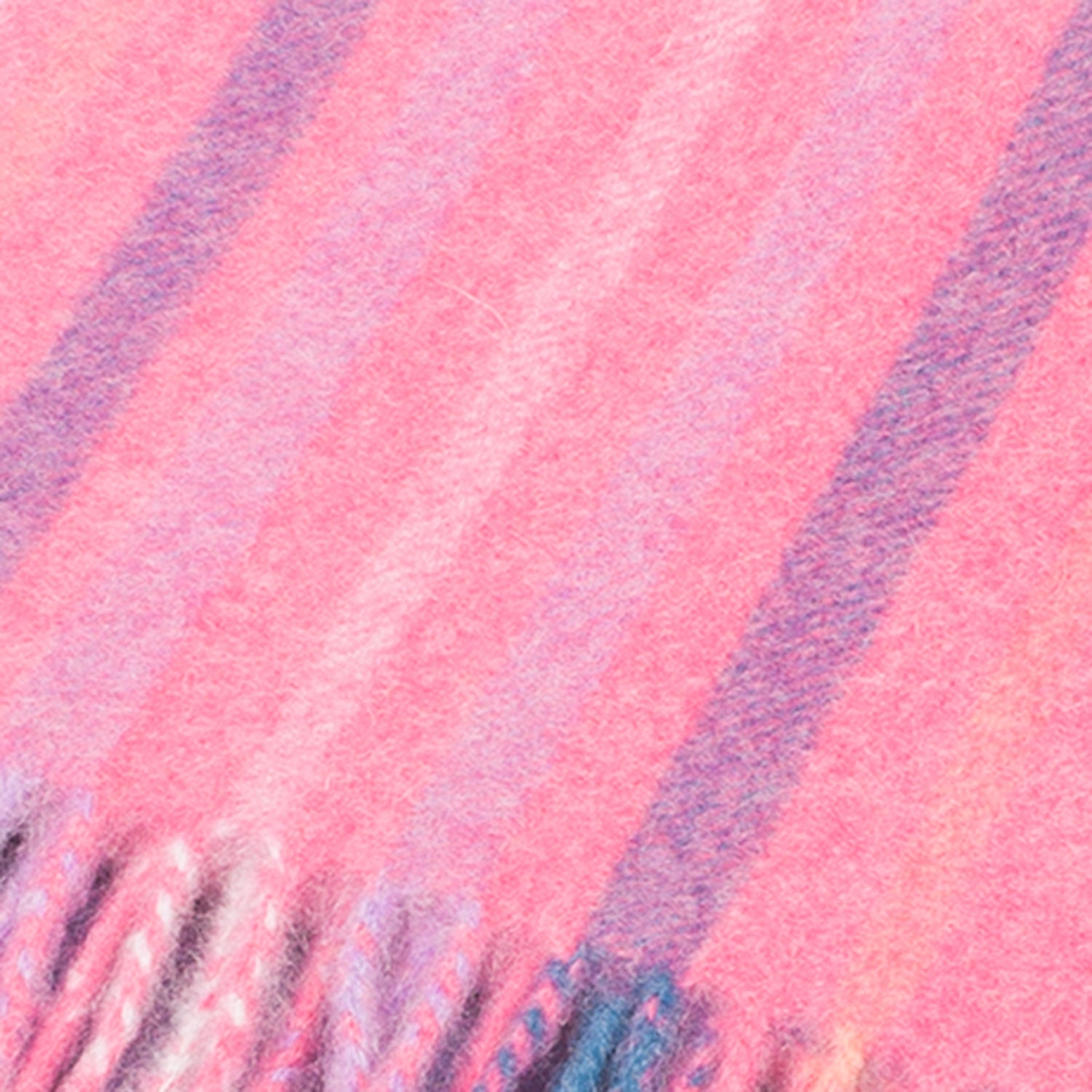 Edinburgh Cashmere Scarf Barcode Check - Coral/Berry - Heritage Of Scotland - BARCODE CHECK - CORAL/BERRY