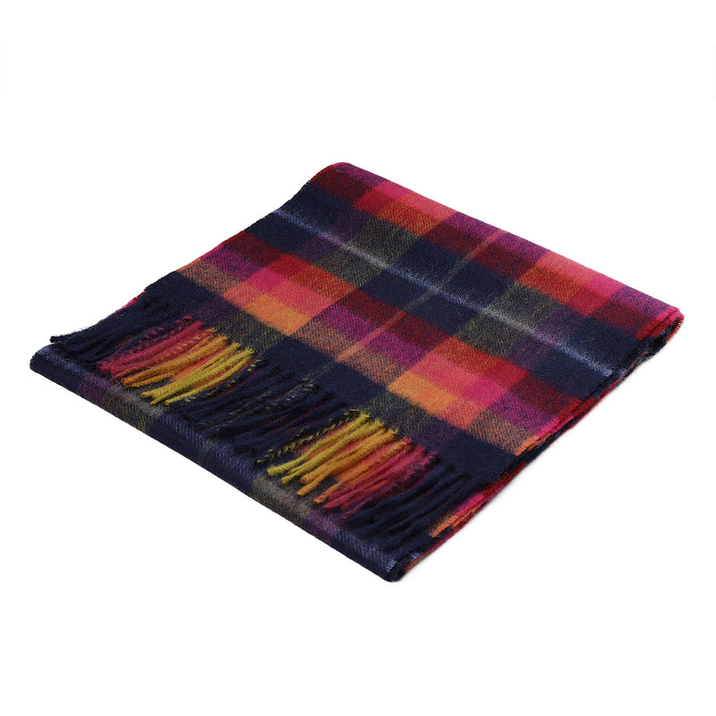 Edinburgh Cashmere Scarf Galaxy Plaid Navy - Heritage Of Scotland - GALAXY PLAID NAVY