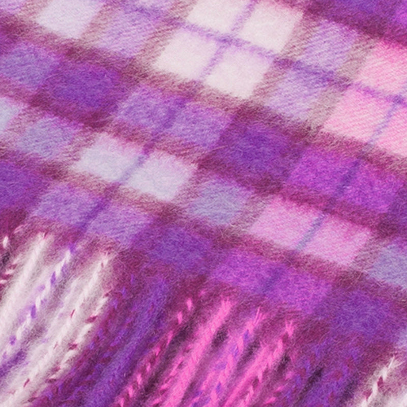 Edinburgh Cashmere Scarf Winter Check - Purple/Pink - Heritage Of Scotland - WINTER CHECK - PURPLE/PINK