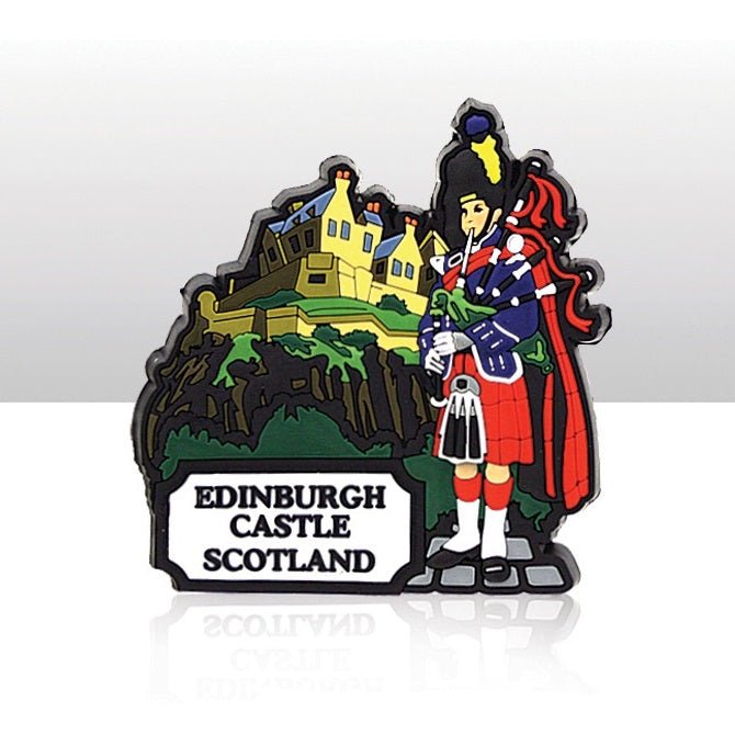 Edinburgh Castle And Piper Magnet - Heritage Of Scotland - NA