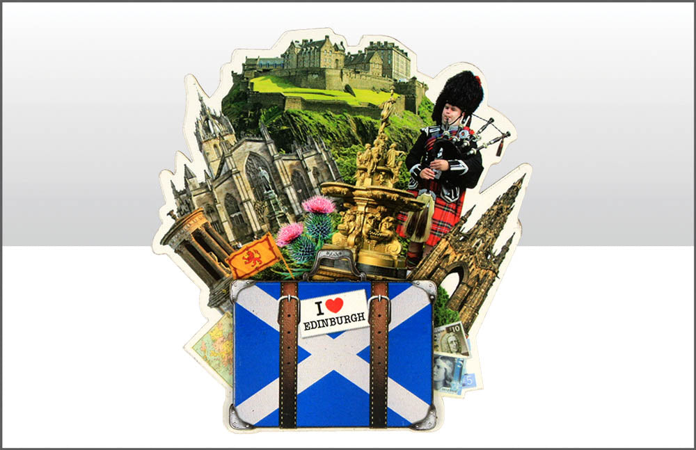 Edinburgh Icons Suitcase Wood Heritage of Scotland — Heritage