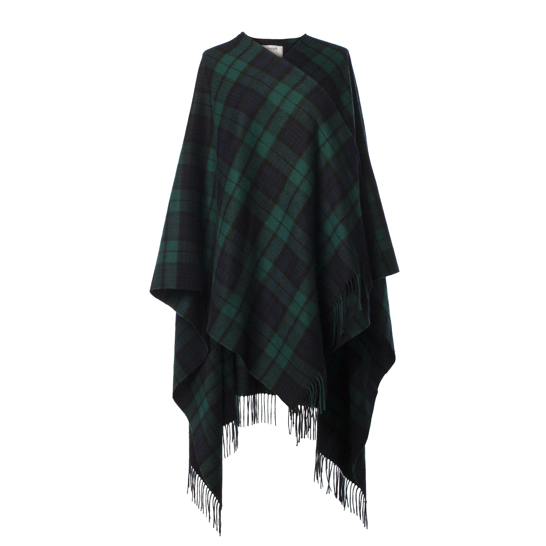 Edinburgh Lambswool Long Tartan Cape Black Watch - Heritage Of Scotland - BLACK WATCH