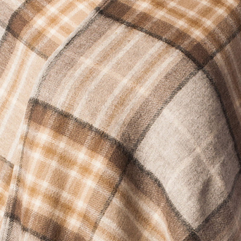 Edinburgh Lambswool Long Tartan Cape Mackellar Natural - Heritage Of Scotland - MACKELLAR NATURAL