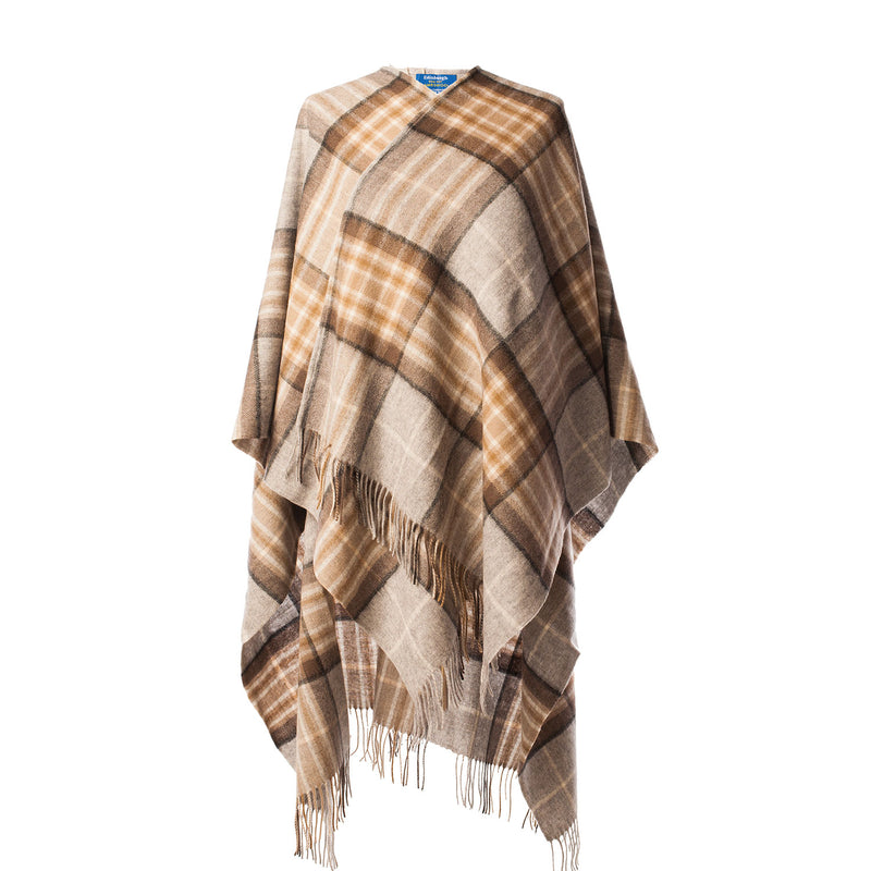 Edinburgh Lambswool Long Tartan Cape Mackellar Natural - Heritage Of Scotland - MACKELLAR NATURAL