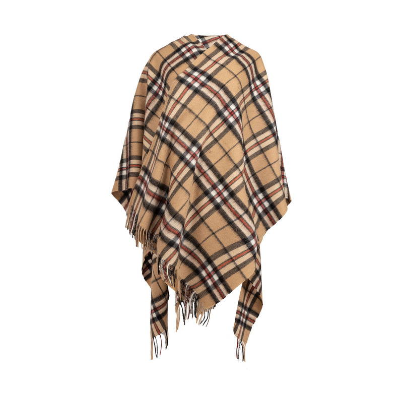 Edinburgh Lambswool Long Tartan Cape Thomson Camel - Heritage Of Scotland - THOMSON CAMEL