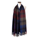 Edinburgh Lambswool Stole Graded Block Check - Indigo Blue - Heritage Of Scotland - GRADED BLOCK CHECK - INDIGO BLUE