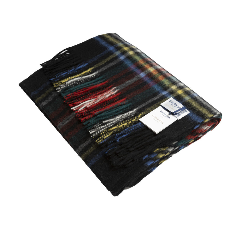 Edinburgh Lambswool Stole Stewart Black - Heritage Of Scotland - STEWART BLACK
