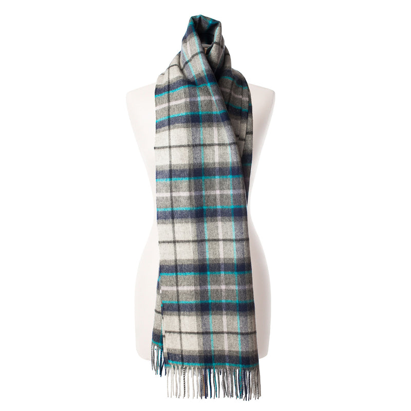 Edinburgh Lambswool Stole Tweed Tartan Dover/Grey Check - Heritage Of Scotland - TWEED TARTAN DOVER/GREY CHECK