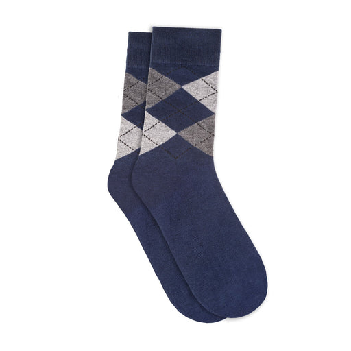 Gents Argyle Pattern Socks Navy - Heritage Of Scotland - NAVY