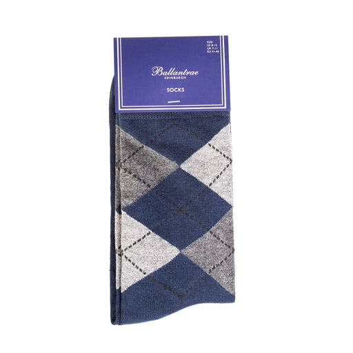 Gents Argyle Pattern Socks Navy - Heritage Of Scotland - NAVY
