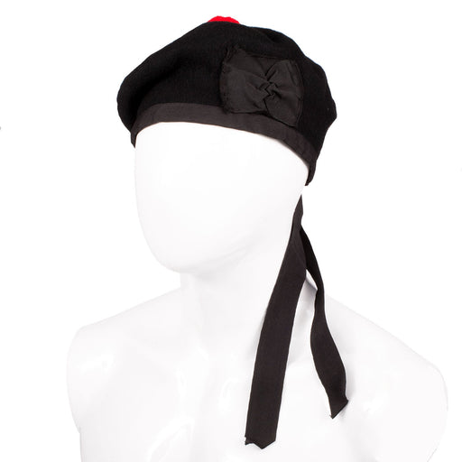 Gents Diced Balmoral Hat Plain Black - Heritage Of Scotland - PLAIN BLACK