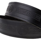 Gent's Leather Kilt Belt, Celtic Circle Embossed - Heritage Of Scotland - BLACK / CELTIC CIRCLE EMBOSSED