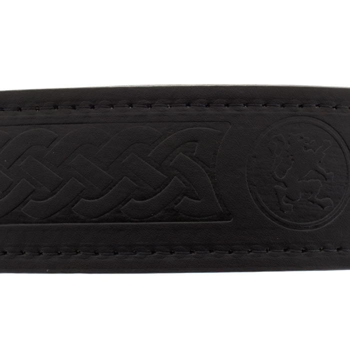 Gent's Leather Kilt Belt, Lion Embossed - Heritage Of Scotland - BLACK