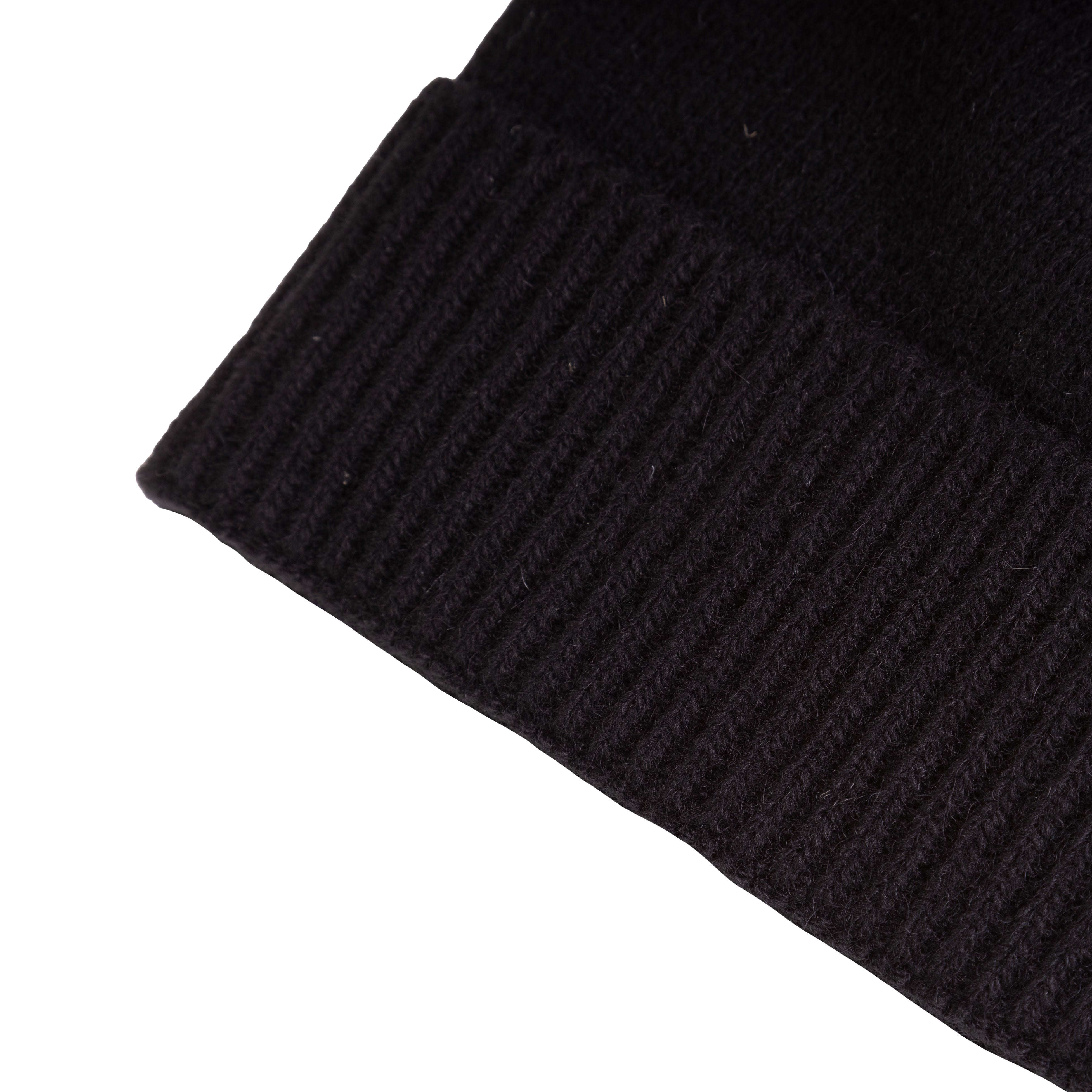 Gents Plain Lambswool Mix Beanie Black - Heritage Of Scotland - BLACK