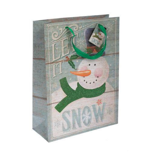 Gift Bag - Green Snowman - Heritage Of Scotland - N/A