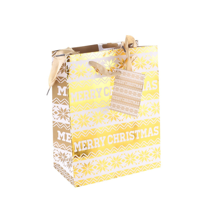 Gift Bag - Merry Christmas Gold - Heritage Of Scotland - N/A