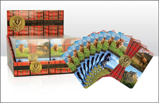 Glorious Scotland 8 Piece Coaster Set - Heritage Of Scotland - N/A