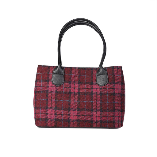 Harris Tweed Cassley Handbag Raspberry Check - Heritage Of Scotland - RASPBERRY CHECK