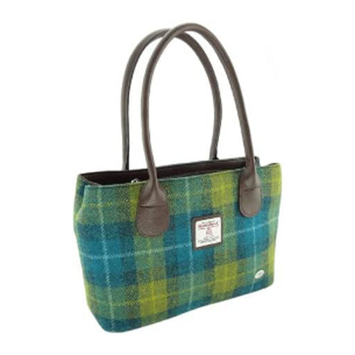 Harris Tweed Classic Handbag Sea Blue/Green Tartan - Heritage Of Scotland - SEA BLUE/GREEN TARTAN