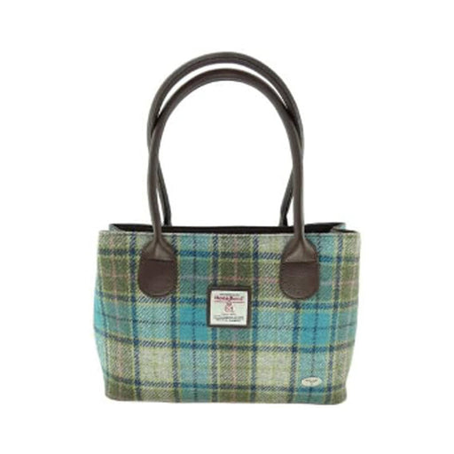 Harris Tweed Classic Handbag Turqoise Tartan - Heritage Of Scotland - Turqoise Tartan