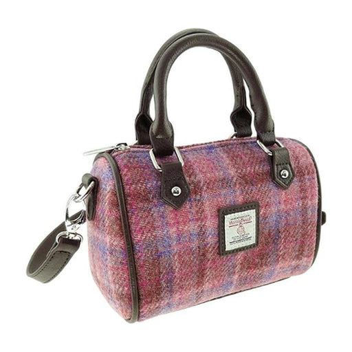 Harris Tweed Kilbride Mini Bowling Bag Pink Check - Heritage Of Scotland - PINK CHECK