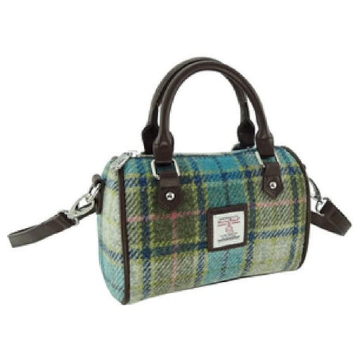 Harris Tweed Kilbride Mini Bowling Bag Turqoise Tartan - Heritage Of Scotland - Turqoise Tartan