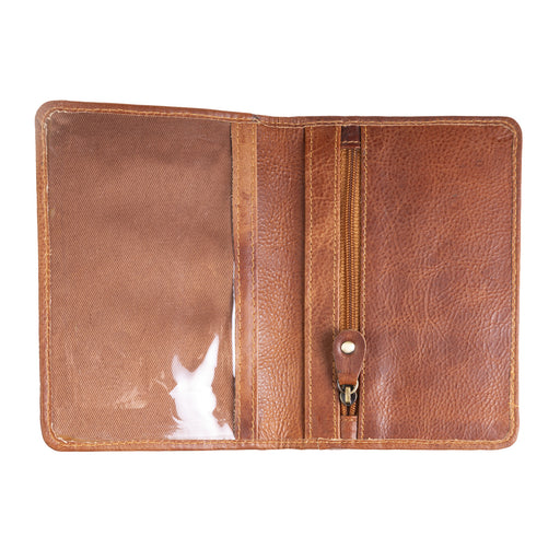 Harris Tweed Leather Passport Cover Brown Herringbone / Tan - Heritage Of Scotland - BROWN HERRINGBONE / TAN