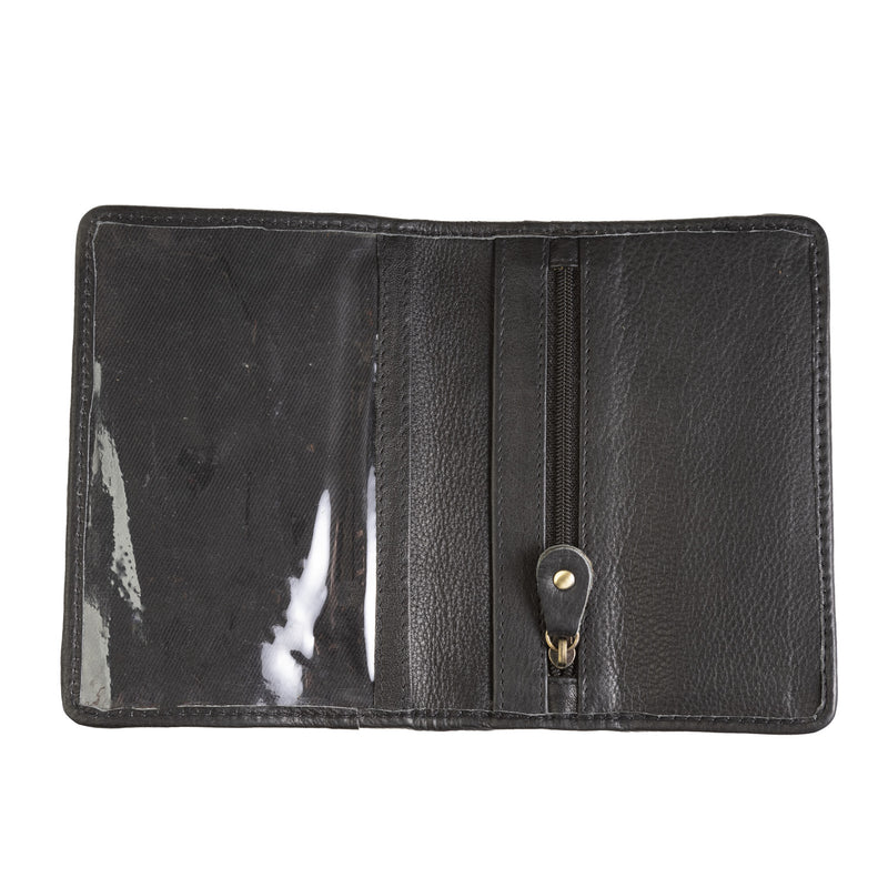 Harris Tweed Leather Passport Cover Tan & Brown Herringbone / Black - Heritage Of Scotland - TAN & BROWN HERRINGBONE / BLACK