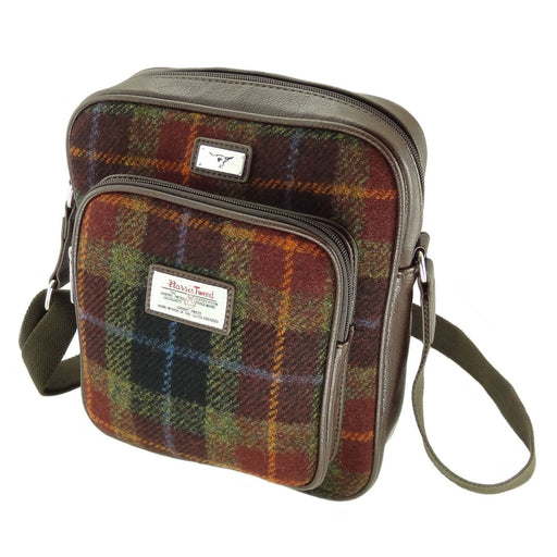 Harris Tweed Tay Travel Bag Orange/Green Check - Heritage Of Scotland - ORANGE/GREEN CHECK