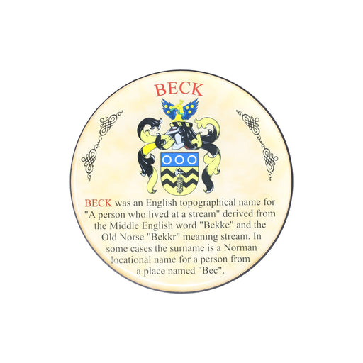 Heraldic Coaster Beck - Heritage Of Scotland - BECK