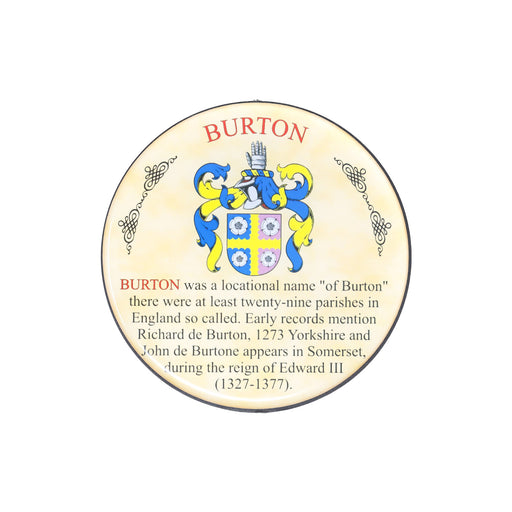 Heraldic Coaster Burton - Heritage Of Scotland - BURTON