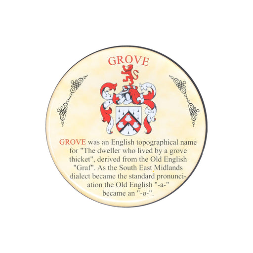 Heraldic Coaster Grove - Heritage Of Scotland - GROVE