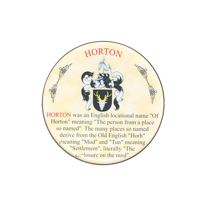 Heraldic Coaster Horton - Heritage Of Scotland - HORTON