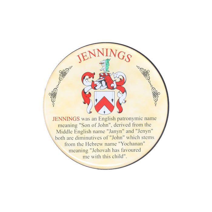 Heraldic Coaster Jennings - Heritage Of Scotland - JENNINGS