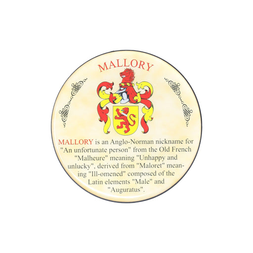 Heraldic Coaster Mallory - Heritage Of Scotland - MALLORY