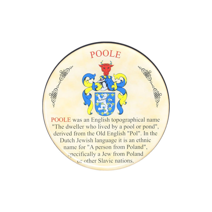 Heraldic Coaster Poole - Heritage Of Scotland - POOLE