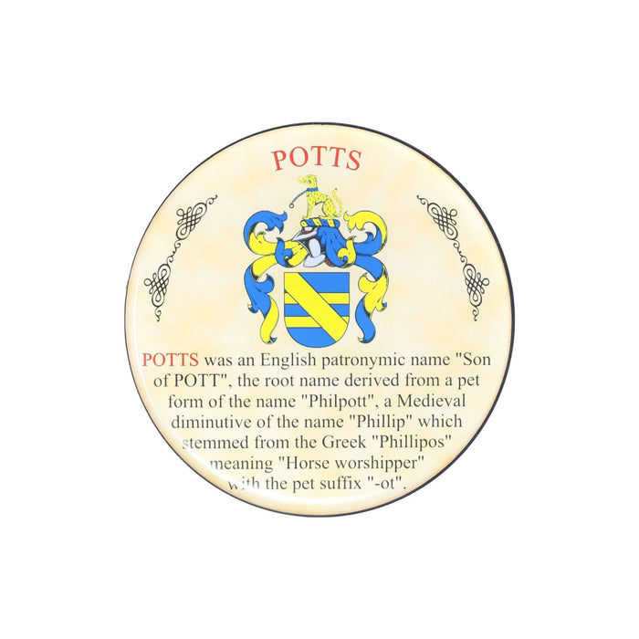 Heraldic Coaster Potts - Heritage Of Scotland - POTTS