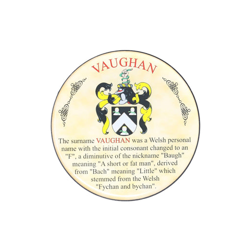 Heraldic Coaster Vaughan - Heritage Of Scotland - VAUGHAN