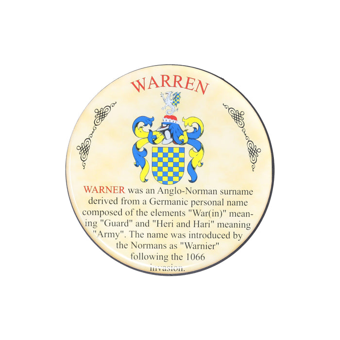 Heraldic Coaster Warren - Heritage Of Scotland - WARREN