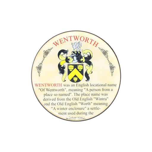 Heraldic Coaster Wentworth - Heritage Of Scotland - WENTWORTH