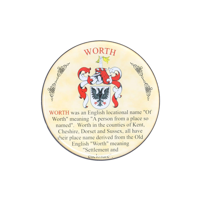 Heraldic Coaster Worth - Heritage Of Scotland - WORTH