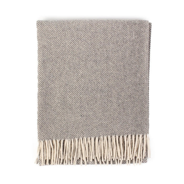 Herringbone Knee Blanket Grey Medium - Heritage Of Scotland - GREY MEDIUM