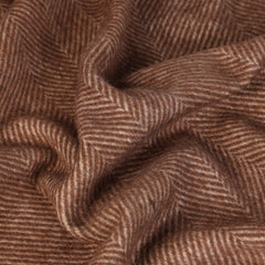 Highland Wool Blend Extra Warm Herringbone Blanket / Throw Chestnut Brown - Heritage Of Scotland - CHESTNUT BROWN